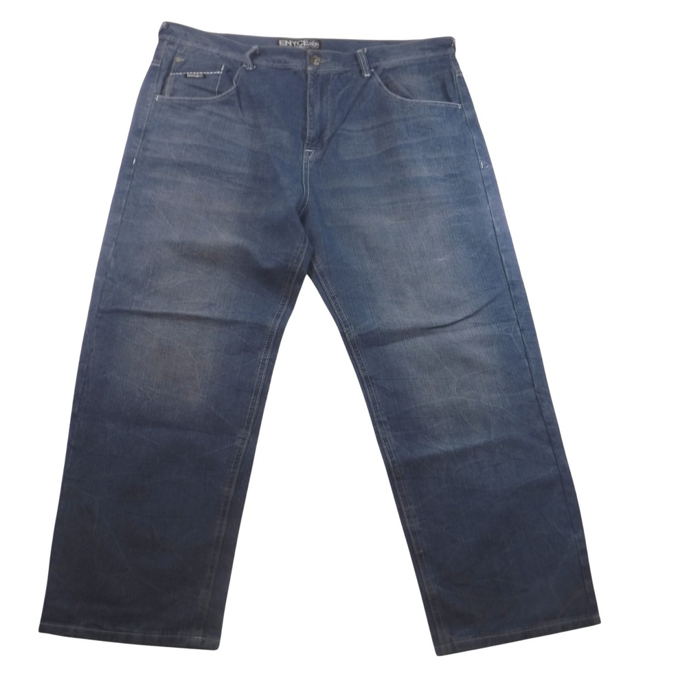 Enyce Sean Combs Co Men's 44 Baggy Blue Jeans Wide Leg Hip Hop Denim Y2K Skater